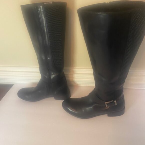 Clarks Pita Arizona Women's Black Leather Buckle Boots, Knee High, size 9M - Picture 9 of 14